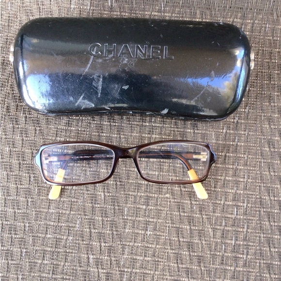 Chanel CH3157 Vintage Brown Rectangle Eyeglasses Frames - Picture 1 of 9